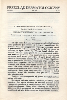 Przegląd Dermatologiczny: organ Polskiego T-wa Dermatologicznego i Polskiego Związku Przeciwwenerycznego 1931, T. XXVI, nr 3-4