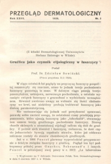 Przegląd Dermatologiczny: organ Polskiego T-wa Dermatologicznego 1928, T. XXIII, nr 2