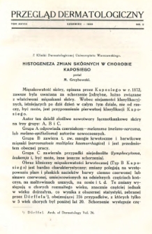Przegląd Dermatologiczny: organ Polskiego T-wa Dermatologicznego 1933, T. XXVIII, nr 2