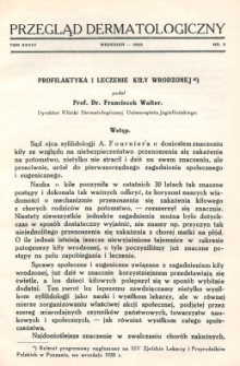 Przegląd Dermatologiczny: organ Polskiego T-wa Dermatologicznego 1933, T. XXVIII, nr 3