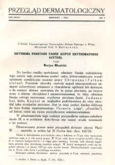 Przegląd Dermatologiczny: organ Polskiego T-wa Dermatologicznego 1933, T. XXVIII, nr 4