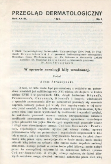 Przegląd Dermatologiczny: organ Polskiego T-wa Dermatologicznego 1928, T. XXIII, nr 3