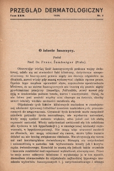 Przegląd Dermatologiczny: organ Polskiego T-wa Dermatologicznego 1929, T. XXIV, nr 3