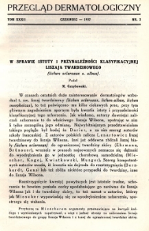 Przegląd Dermatologiczny: organ Polskiego T-wa Dermatologicznego 1937, T. XXXII, nr 2