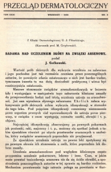 Przegląd Dermatologiczny: organ Polskiego T-wa Dermatologicznego 1936, T. XXXI, nr 3