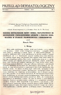 Przegląd Dermatologiczny: organ Polskiego T-wa Dermatologicznego 1934 T. XXIX, nr 1