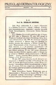 Przegląd Dermatologiczny: organ Polskiego T-wa Dermatologicznego 1934, T. XXIX, nr 4