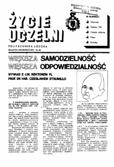 Życie Uczelni : biuletyn informacyjny Politechniki Łódzkiej nr 20 (1990) [PDF]
