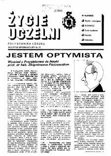 Życie Uczelni : biuletyn informacyjny Politechniki Łódzkiej nr 21 (1990) [PDF]