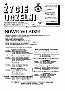 Życie Uczelni : biuletyn informacyjny Politechniki Łódzkiej nr 28 (1993) [PDF]