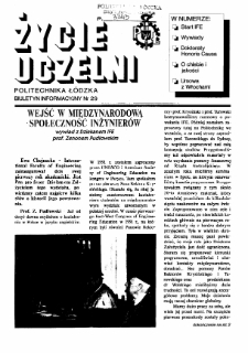 Życie Uczelni : biuletyn informacyjny Politechniki Łódzkiej nr 29 (1993) [PDF]