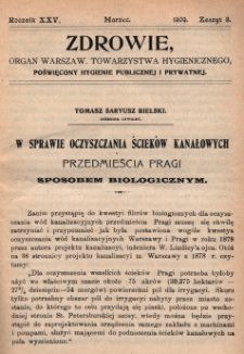 Zdrowie: organ Warsz. Towarzystwa Hygienicznego, poświęcony hygienie publicznej i prywatnej 1909, R. XXV, z.3