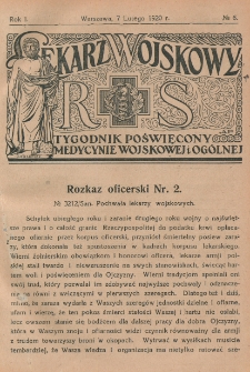 Lekarz wojskowy: tygodnik poświęcony medycynie wojskowej i ogólnej 1920, R. 1, nr 6