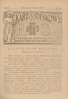 Lekarz wojskowy: tygodnik poświęcony medycynie wojskowej i ogólnej 1921, R. II, nr 11