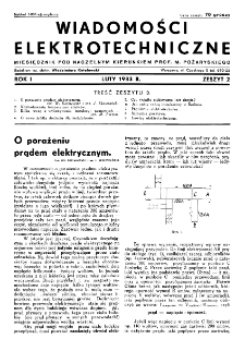 Wiadomości Elektrotechniczne : miesięcznik pod naczelną redakcją prof. M. Pożaryskiego. R. I nr 2 (1933)