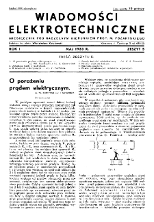 Wiadomości Elektrotechniczne : miesięcznik pod naczelną redakcją prof. M. Pożaryskiego. R. I nr 5 (1933)