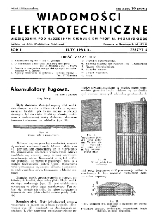 Wiadomości Elektrotechniczne : miesięcznik pod naczelną redakcją prof. M. Pożaryskiego. R. II nr 2 (1934)