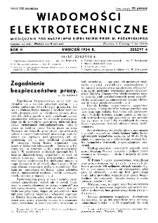 Wiadomości Elektrotechniczne : miesięcznik pod naczelną redakcją prof. M. Pożaryskiego. R. II nr 4 (1934)