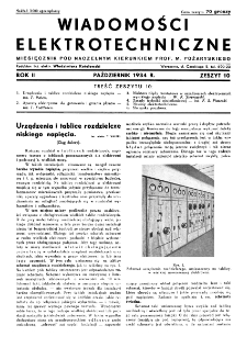 Wiadomości Elektrotechniczne : miesięcznik pod naczelną redakcją prof. M. Pożaryskiego. R. II nr 10 (1934)