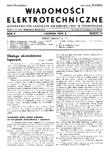 Wiadomości Elektrotechniczne : miesięcznik pod naczelną redakcją prof. M. Pożaryskiego. R. II nr 11 (1934)