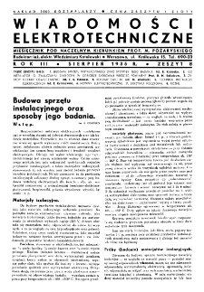 Wiadomości Elektrotechniczne : miesięcznik pod naczelną redakcją prof. M. Pożaryskiego. R. III nr 8 (1935)