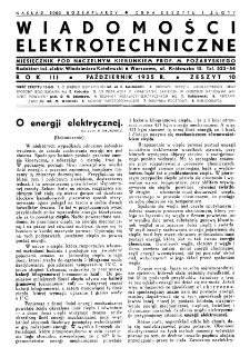 Wiadomości Elektrotechniczne : miesięcznik pod naczelną redakcją prof. M. Pożaryskiego. R. III nr 11 (1935)