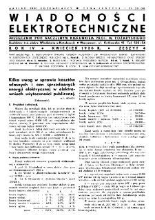 Wiadomości Elektrotechniczne : miesięcznik pod naczelną redakcją prof. M. Pożaryskiego. R. IV nr 4 (1936)