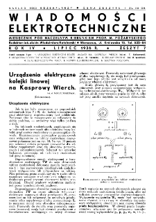 Wiadomości Elektrotechniczne : miesięcznik pod naczelną redakcją prof. M. Pożaryskiego. R. IV nr 7 (1936)