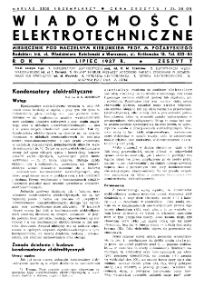 Wiadomości Elektrotechniczne : miesięcznik pod naczelną redakcją prof. M. Pożaryskiego. R. V nr 7 (1937)