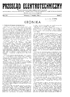 Przegląd Elektrotechniczny : organ Stowarzyszenia Elektrotechników Polskich R. XXII z. 1 (1946)