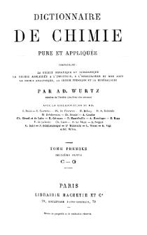 Dictionnaire de Chimie : pure et appliquée T. 2. Cz. 2 : C - G