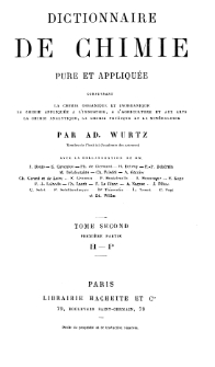 Dictionnaire de Chimie : pure et appliqu&eacute;e T. 2. Cz. 1 : H - P
