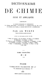 Dictionnaire de Chimie : pure et appliquée T. 3 : S - Z