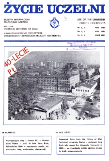 Życie Uczelni : biuletyn informacyjny Politechniki Łódzkiej nr 5/6 (1985) [PDF]