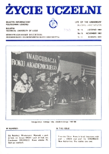 Życie Uczelni : biuletyn informacyjny Politechniki Łódzkiej nr 15 (1987) [PDF]