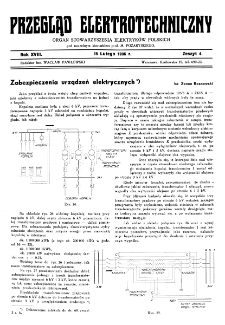 Przegląd Elektrotechniczny : organ Stowarzyszenia Elektrotechników Polskich R. XVIII z. 4 (1936)