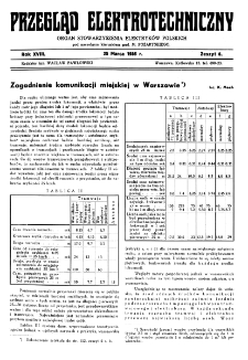 Przegląd Elektrotechniczny : organ Stowarzyszenia Elektrotechników Polskich R. XVIII z. 6 (1936)