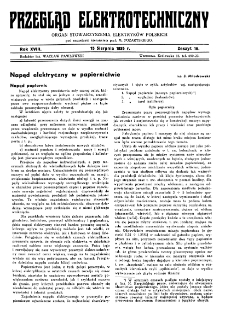 Przegląd Elektrotechniczny : organ Stowarzyszenia Elektrotechników Polskich R. XVIII z. 16 (1936)