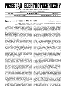 Przegląd Elektrotechniczny : organ Stowarzyszenia Elektrotechników Polskich R. XVIII z. 18 (1936)
