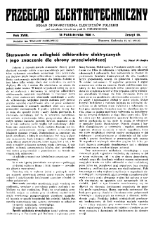Przegląd Elektrotechniczny : organ Stowarzyszenia Elektrotechników Polskich R. XVIII z. 20 (1936)