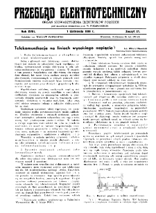 Przegląd Elektrotechniczny : organ Stowarzyszenia Elektrotechników Polskich R. XVIII z. 21 (1936)
