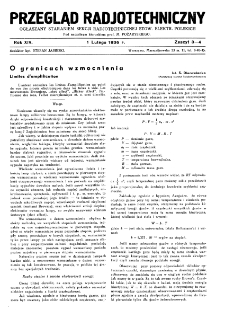 Przegląd Radjotechniczny: ogłaszany staraniem Sekcji Radjotechnicznej Stow. Elektr. Polskich R. XIV z. 3-4 (1936)