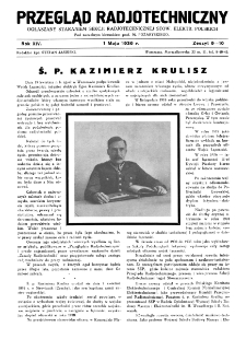 Przegląd Radjotechniczny: ogłaszany staraniem Sekcji Radjotechnicznej Stow. Elektr. Polskich R. XIV z. 9-10 (1936)