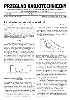 Przegląd Radjotechniczny: ogłaszany staraniem Sekcji Radjotechnicznej Stow. Elektr. Polskich R. XIV z. 13-14 (1936)