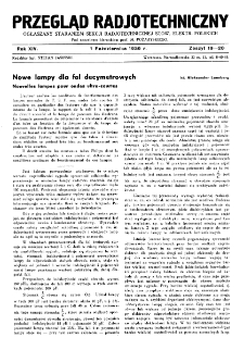 Przegląd Radjotechniczny: ogłaszany staraniem Sekcji Radjotechnicznej Stow. Elektr. Polskich R. XIV z. 19-20 (1936)
