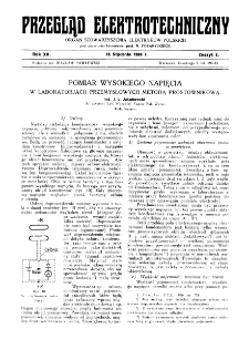 Przegląd Elektrotechniczny : organ Stowarzyszenia Elektrotechników Polskich R. XV z. 2 (1933)
