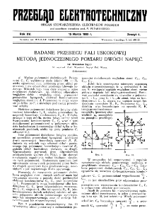 Przegląd Elektrotechniczny : organ Stowarzyszenia Elektrotechników Polskich R. XV z. 6 (1933)