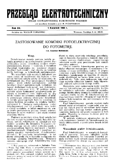Przegląd Elektrotechniczny : organ Stowarzyszenia Elektrotechników Polskich R. XV z. 7 (1933)
