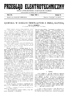 Przegląd Elektrotechniczny : organ Stowarzyszenia Elektrotechników Polskich R. XV z. 9 (1933)