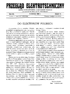 Przegląd Elektrotechniczny : organ Stowarzyszenia Elektrotechników Polskich R. XV z. 12 (1933)